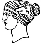 Muinainen kreikkalainen lyhyt hiustyylivektorigrafiikka