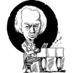 Игнация Яна Падеревского карикатура векторное изображение