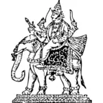 Vector Illustrasjon Indra konge av himmelen
