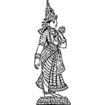 Vector illustration of  Lakshmi Goddess of prosperity