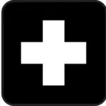 Vettore di bianco e nero disegno del simbolo o icona per un punto di primo soccorso in NPS.