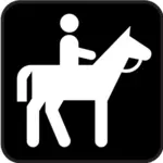 Piktogram for en hest ridetur feltet bare vektor bilde