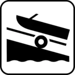 अमेरिका के नेशनल पार्क मैप्स pictogram एक नाव ट्रेलर क्षेत्र वेक्टर छवि के लिए