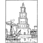 Grafika wektorowa starożytnych latarnia morska