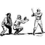 Векторные иллюстрации сцена бейсбола