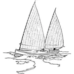 Bugeye segelbåt vektorbild