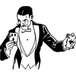 Dibujo vectorial de truco de tarjeta