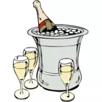 Imagem vetorial de servir champanhe