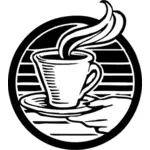 Cup of coffee black and white vector