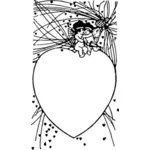בתמונה וקטורית של קופידונים שני על לב