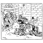 Vector illustraties van de dood van Achilles