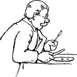 Hombre comiendo dibujo vectorial
