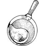 フライパン ベクトル描画のポーク チョップ