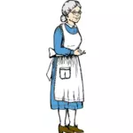 Wektor rysunek z starsza kobieta