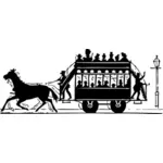 Vintage vervoermiddel met paarden