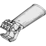 Illustration vectorielle de la vue 3D de main mécanique