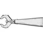Vector bildet av mekanisk hånd side-visning