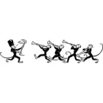 Opičí kapela vektorové ilustrace