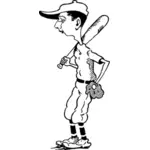 וקטור קריקטורה ישנים פעם שחקן בייסבול
