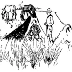 Agricultorii pe imaginea vectorială gama