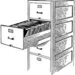 Vector image of open file drawer