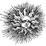Ilustracja wektorowa zdobione słońce