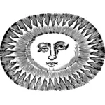 Oval şekilli güneş vektör çizim