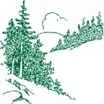 山のベクトル画像の松