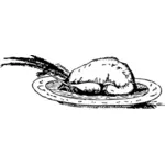 Roast pheasant vector drawing
