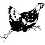 Vector image of escaping hen
