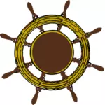 Цвет корабль рулевое колесо векторная графика