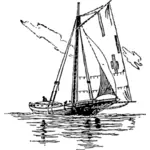 Jart barca cu panze vector imagine