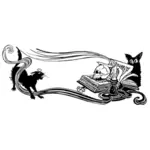 Katt och råtta chase vektor illustration