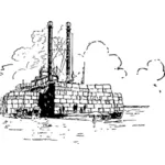 Steamboat laddad med bomull vektor illustration