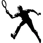 Vector silhouette of tennis player