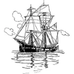 Snow brig ship vector image