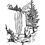 Cachoeiras em ilustração vetorial de natureza