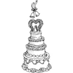 Vector Illustrasjon av bryllup kake
