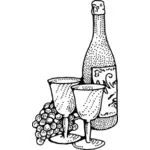 Graphiques vectoriels du vin et des gobelets