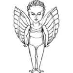 Niño con alas vector de la imagen