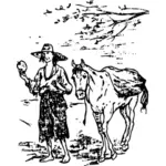 Johnny Appleseed et cheval