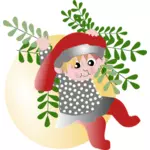 Little girl in Christmas vector