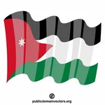 जॉर्डन का झंडा लहराते हुए