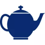 Синий силуэт векторное изображение чайник