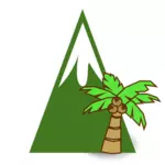 Munte şi palm copac
