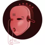 Cara de robot rosa