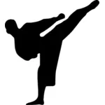 Karate çocuk siluet vektör çizim