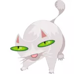 scary white cat