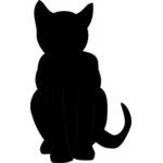 Черная кошка векторное изображение