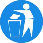 Descarte de lixo em ilustração em vetor símbolo bin